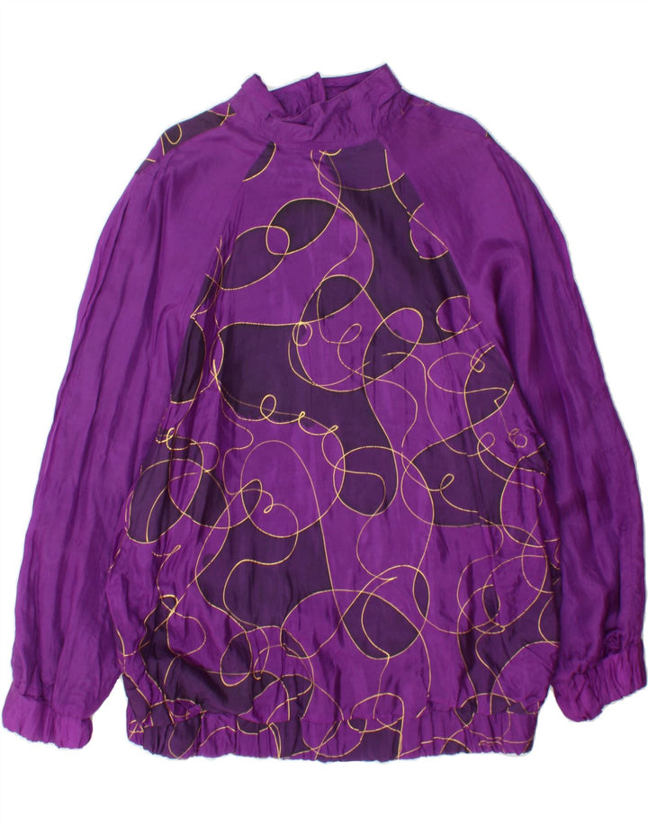 VINTAGE Womens Bomber Jacket UK 20 2XL Purple Geometric Vintage Vintage and Second-Hand Vintage from Messina Hembry 