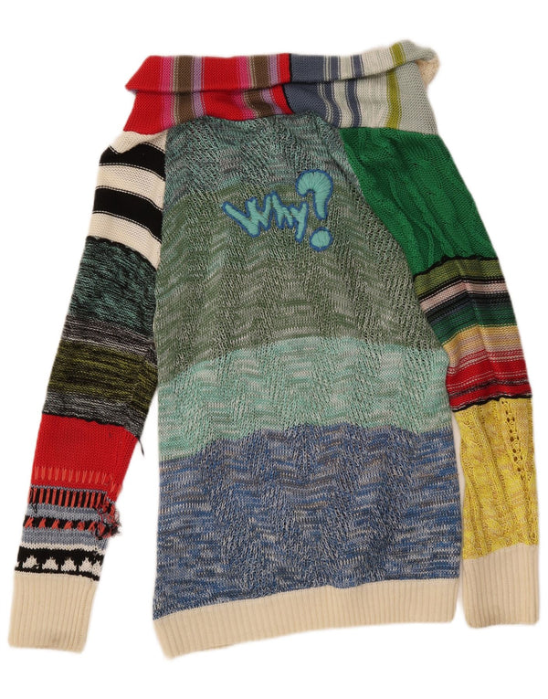Maglione cardigan da donna DESIGUAL UK 16 Grande patchwork multicolore