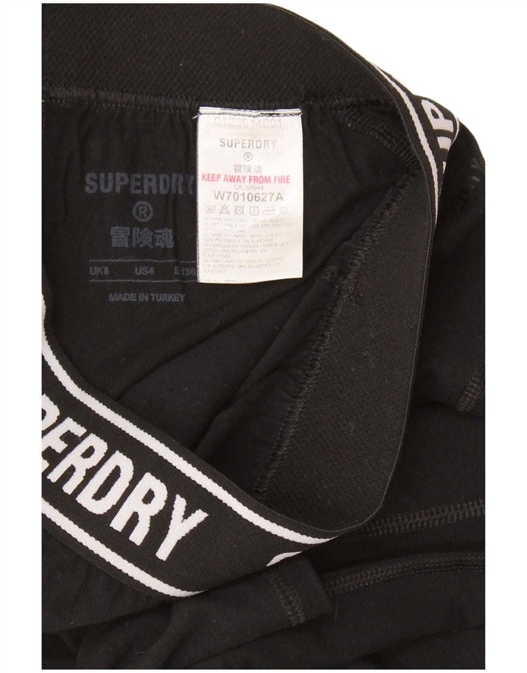 Leggings grafici da donna SUPERDRY UK 8 piccolo cotone nero
