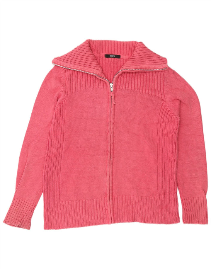Maglione cardigan da donna Marks & Spencer UK 16 grande cotone rosa