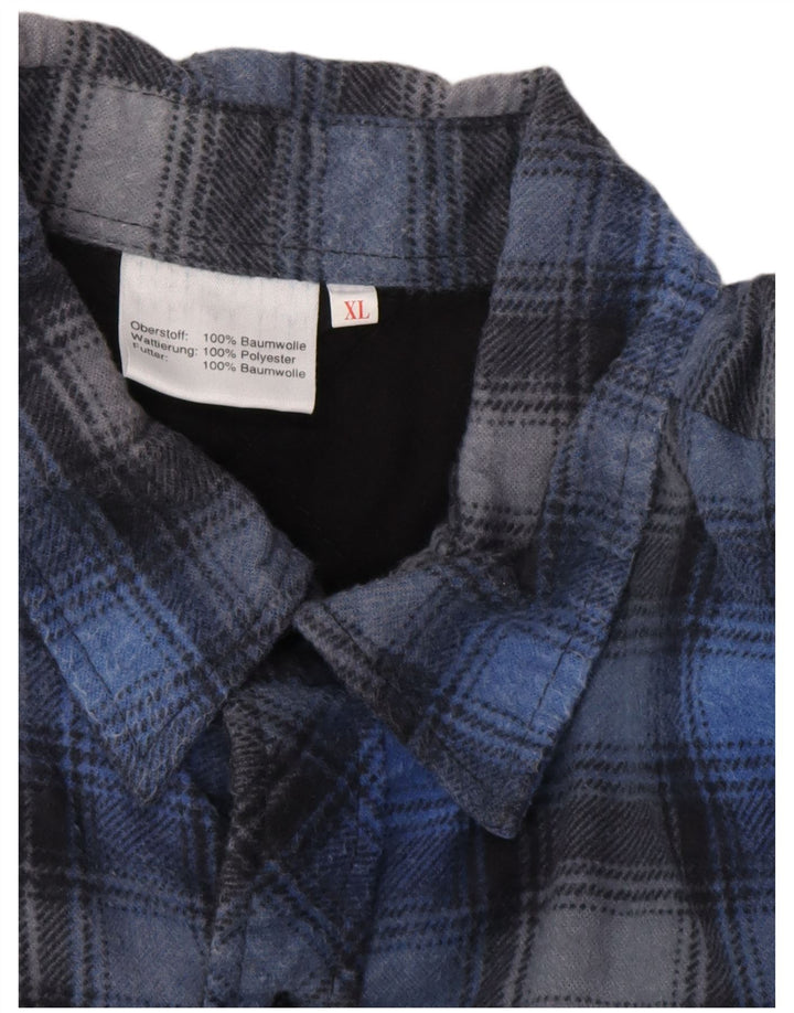 Camicia da uomo in flanella VINTAGE XL in cotone a quadri blu