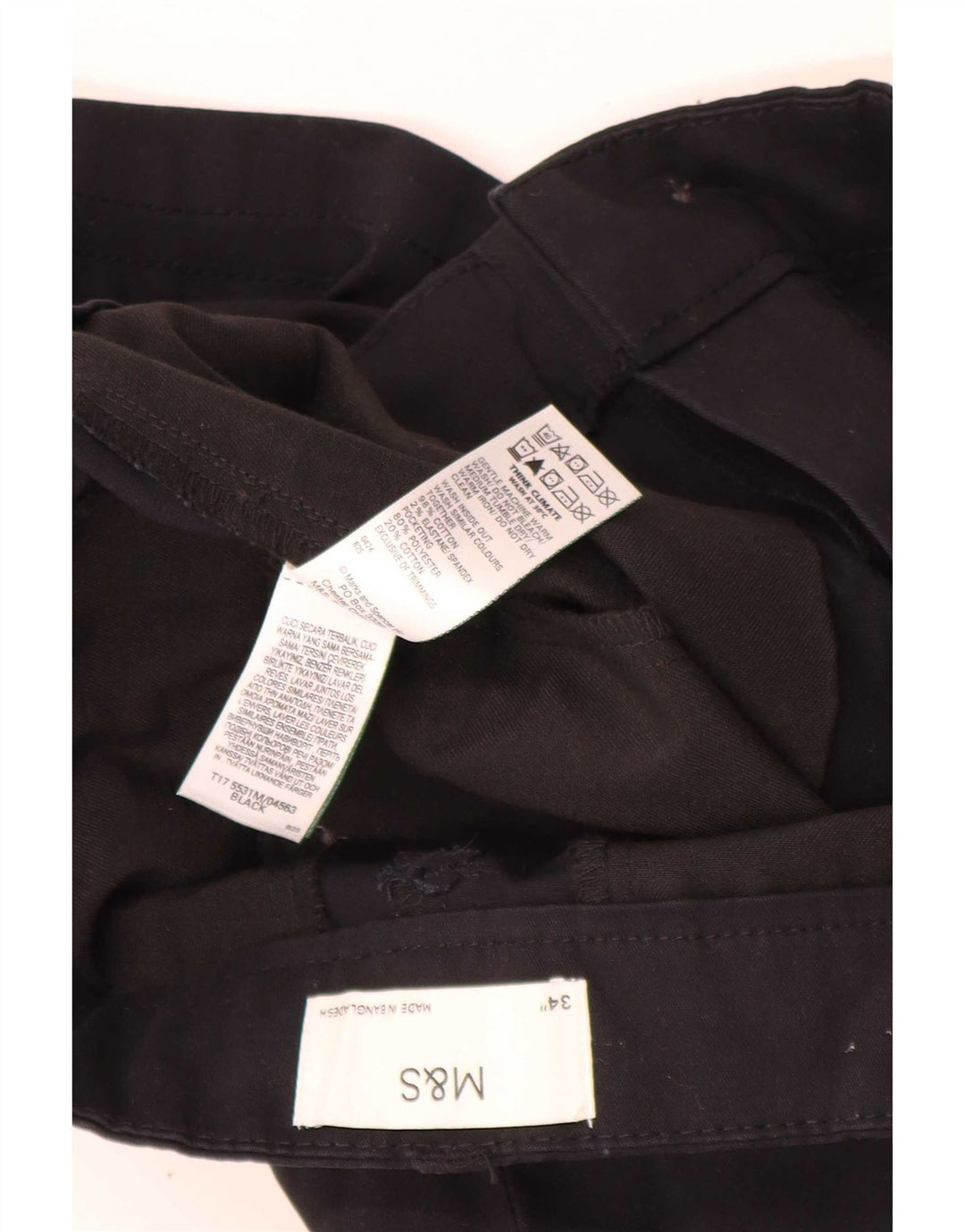 Pantaloncini cargo da uomo Marks & Spencer W34 grandi in cotone nero