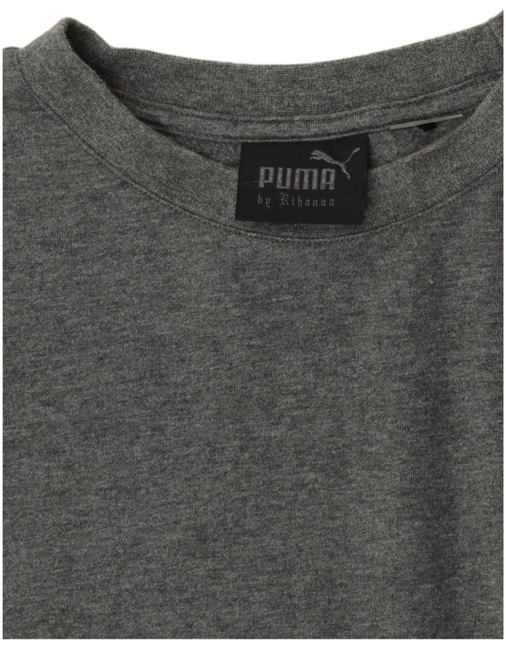 T-shirt corta oversize PUMA da donna Rihanna taglia UK 14 grande grigia