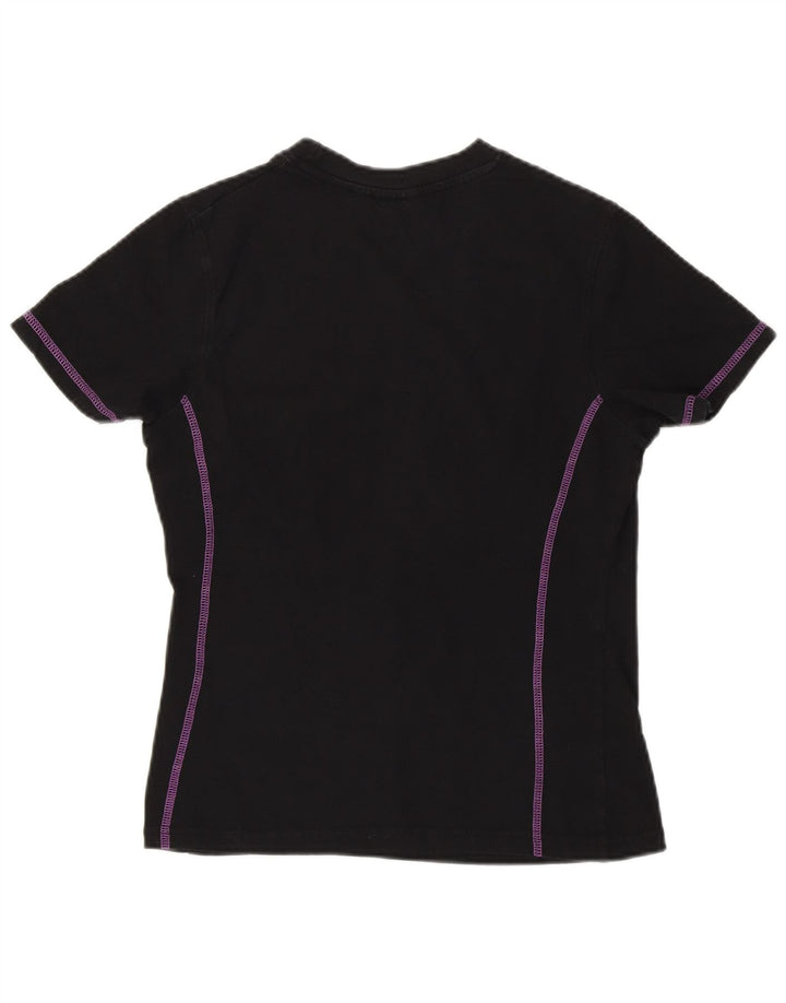 FILA Womens Crop T-Shirt Top UK 12 Medium Black Cotton