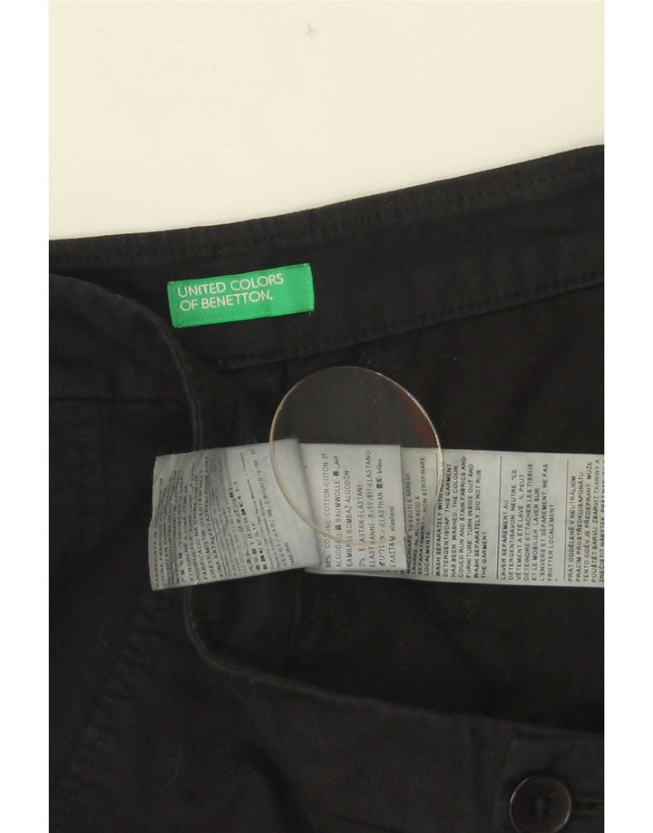 Pantaloncini chino da donna Benetton UK 12 medi W32 neri