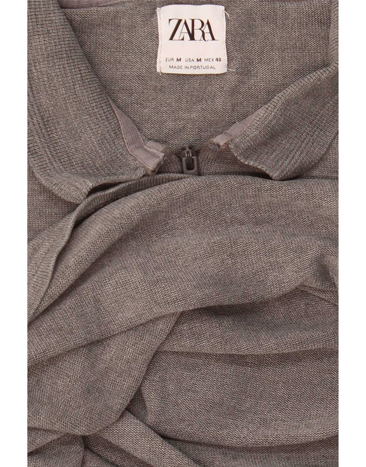 Polo da donna Zara UK 14 grigio medio chiazzato