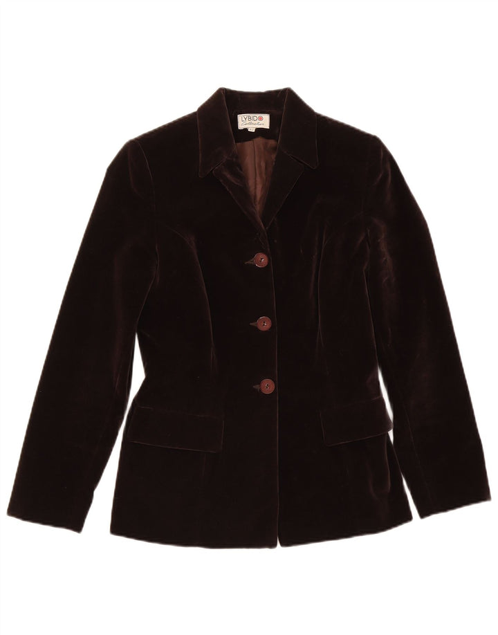 Giacca blazer in velluto a 3 bottoni da donna Lybido IT 42 cotone marrone medio