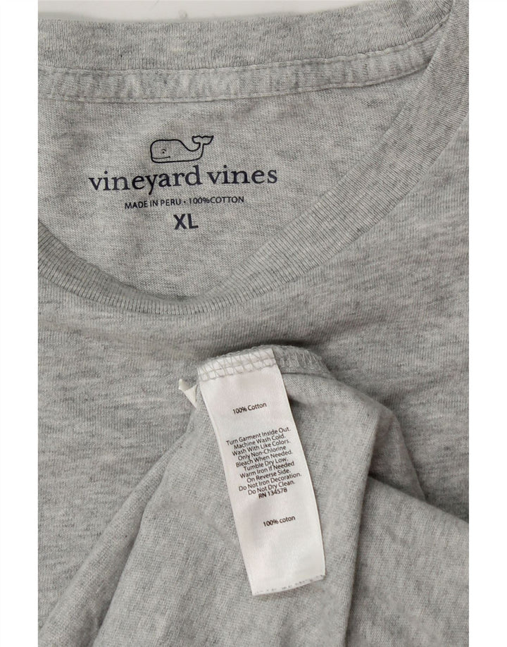 VINEYARD VINES Top grafico da uomo a maniche lunghe XL in cotone grigio