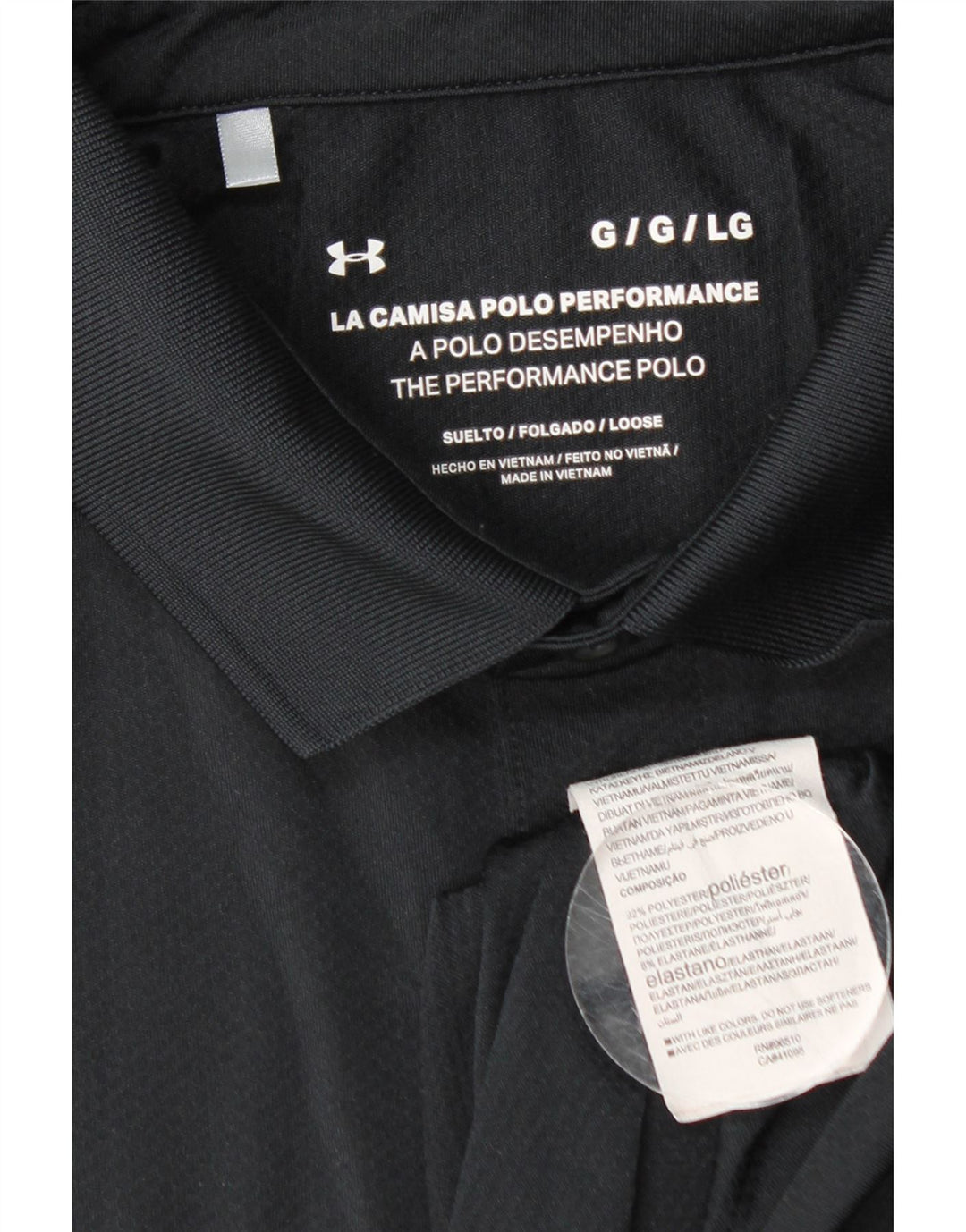 Polo da uomo UNDER ARMOUR grande nera in poliestere