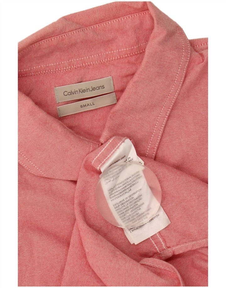Camicia da uomo Calvin Klein Jeans piccola in cotone rosa