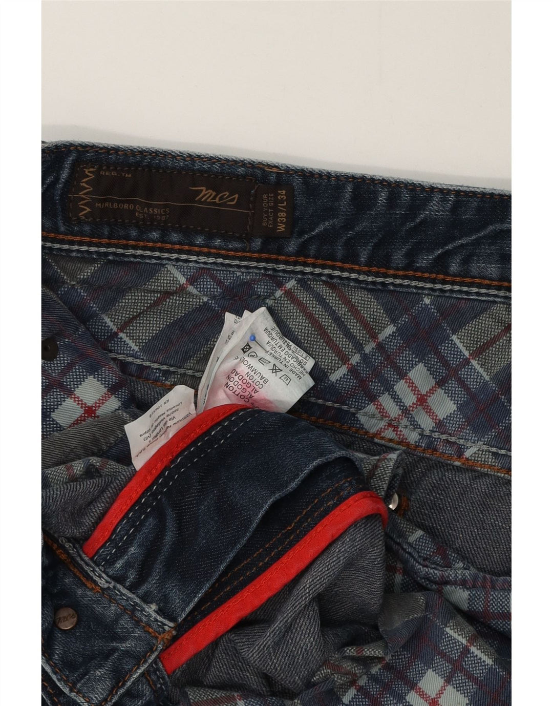 Jeans dritti da uomo Marlboro Classics W38 L29 cotone blu