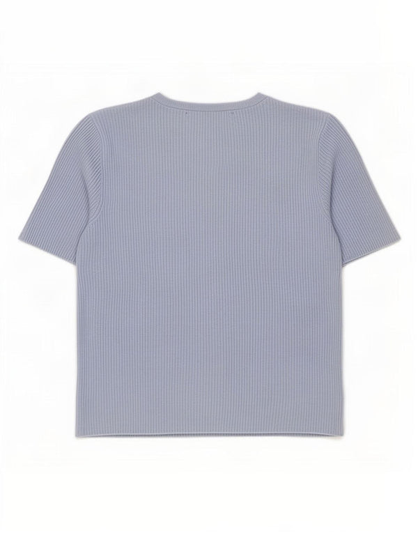 T-shirt corta da donna Marks & Spencer UK 14 Viscosa blu medio