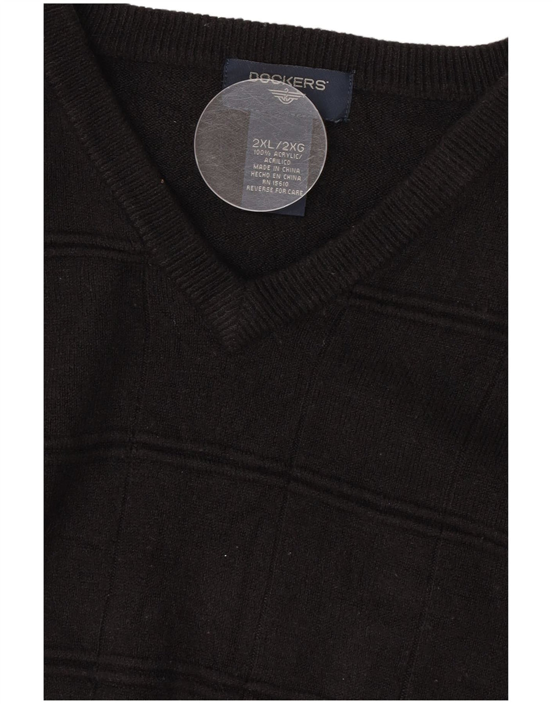 Maglione da uomo con scollo a V Dockers 2XL acrilico nero