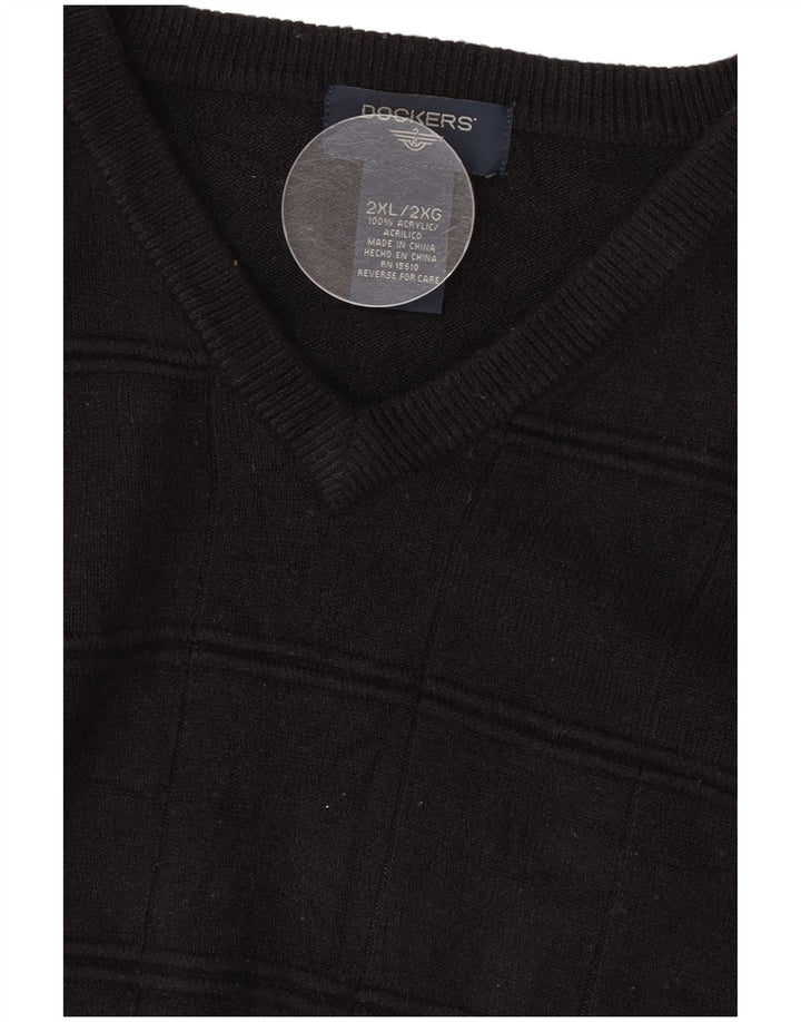 Maglione da uomo con scollo a V Dockers 2XL acrilico nero