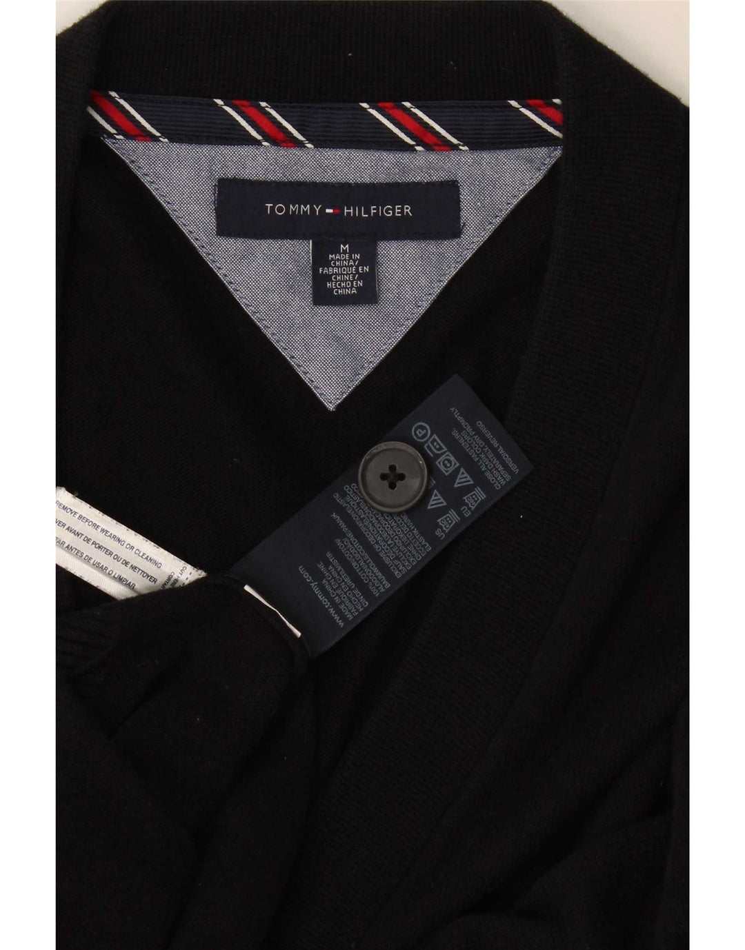 Maglione cardigan da uomo Tommy Hilfiger cotone medio nero