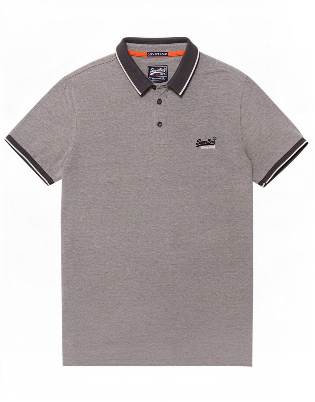 Polo da uomo Superdry in cotone grigio medio