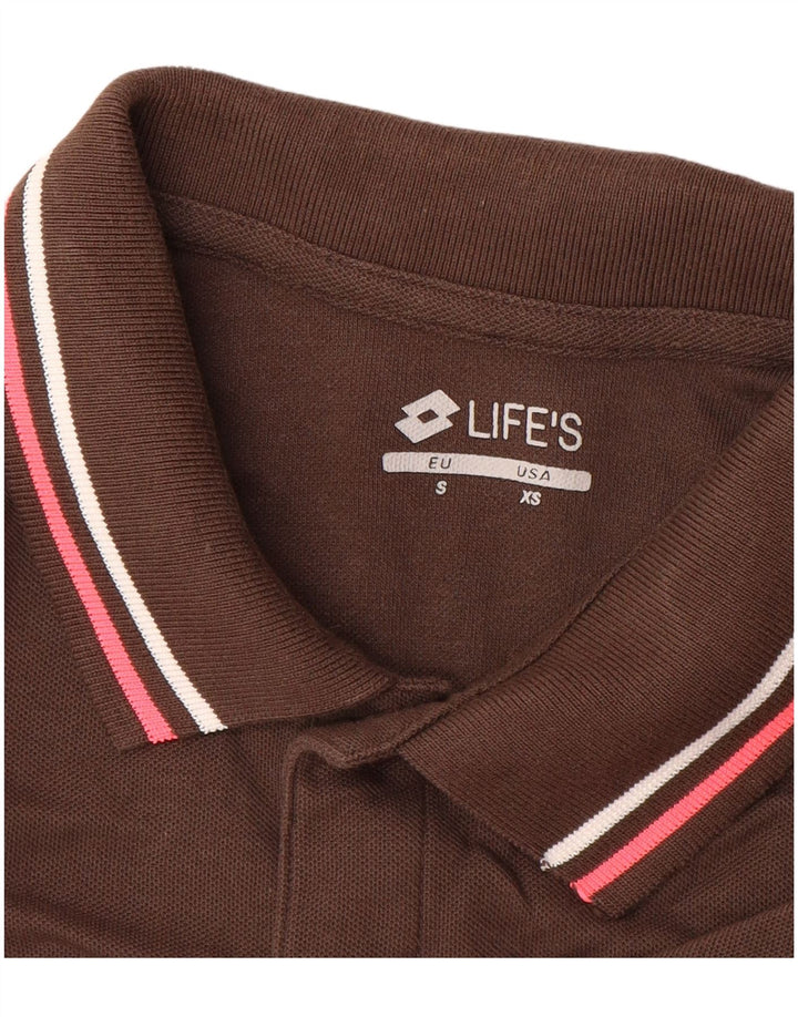 LOTTO Mens Polo Shirt XS Brown Cotton