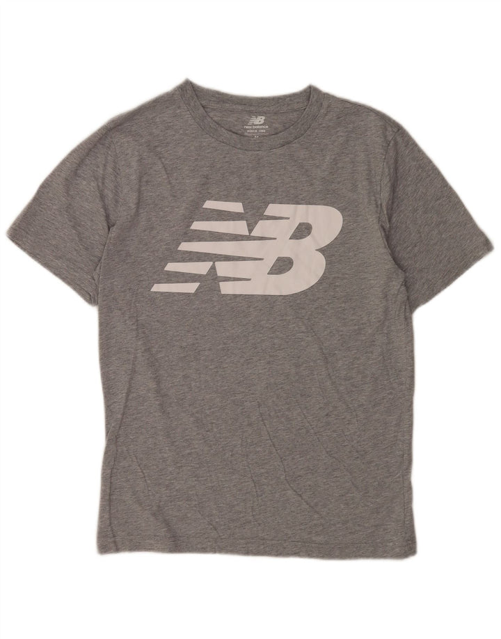 T-shirt grafica da uomo New Balance Top grigio medio chiazzato