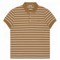 Polo da uomo Lacoste taglia 4 in cotone a righe marrone medio