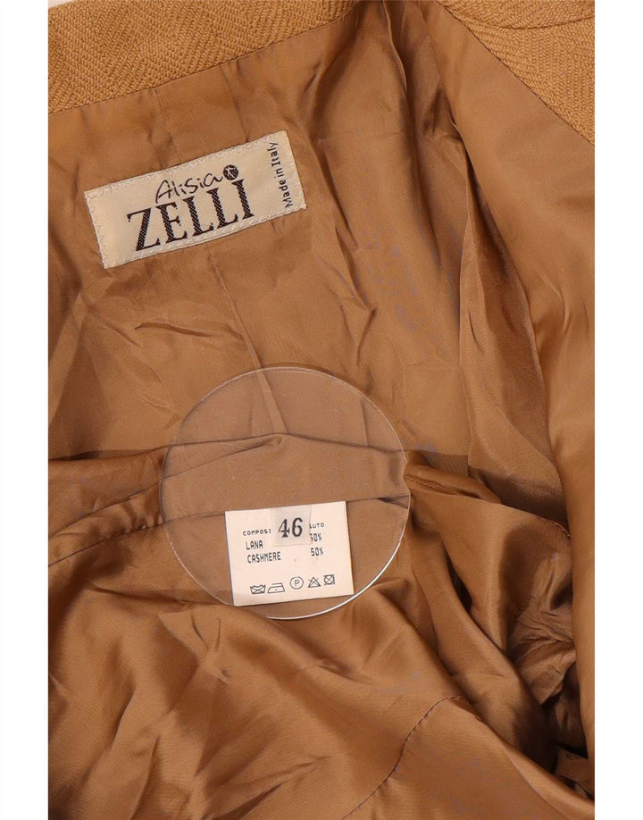 Giacca blazer vintage da donna a 4 bottoni IT 46 grande in lana marrone