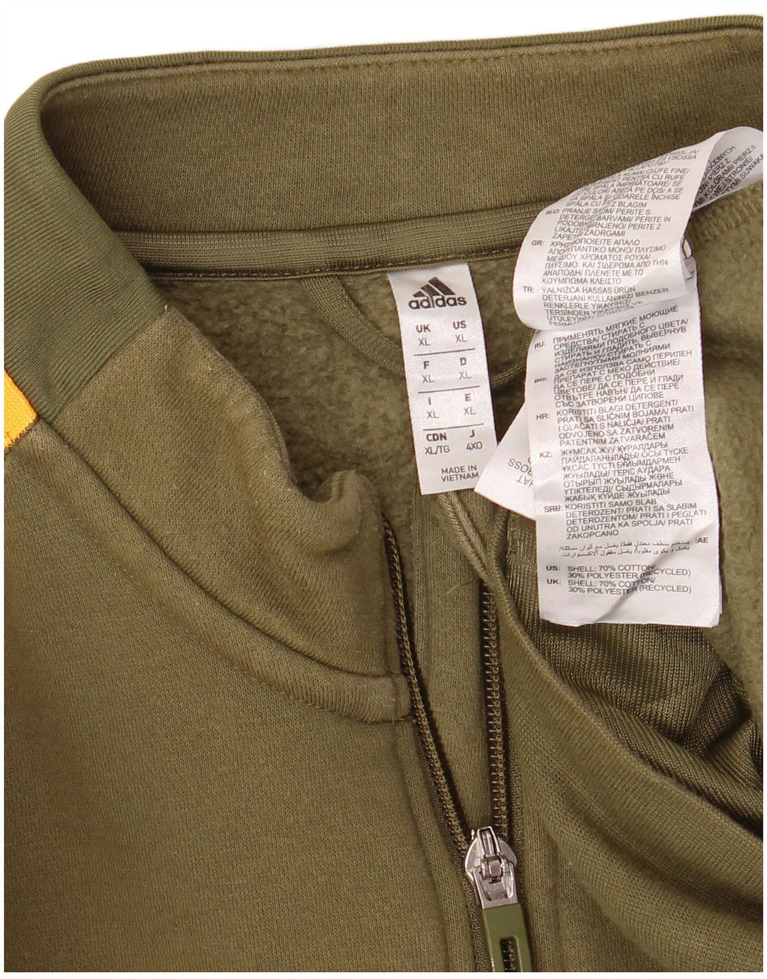 Giacca da tuta da uomo ADIDAS XL in cotone color block kaki