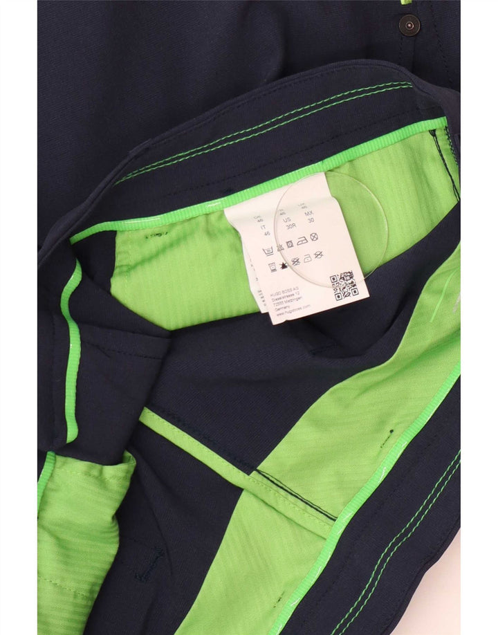 Pantaloni chino slim da uomo Hugo Boss W30 L31 poliestere blu navy