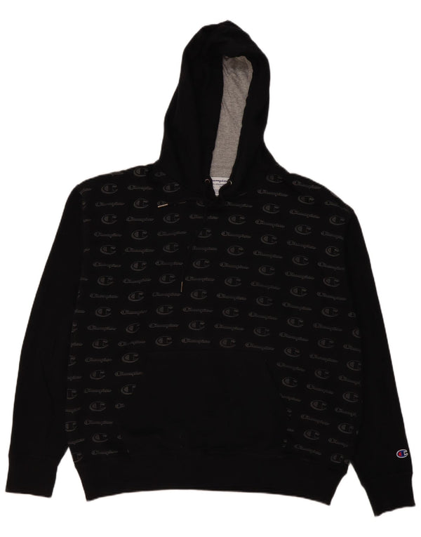 Felpa con cappuccio grafica da uomo Champion XL nera