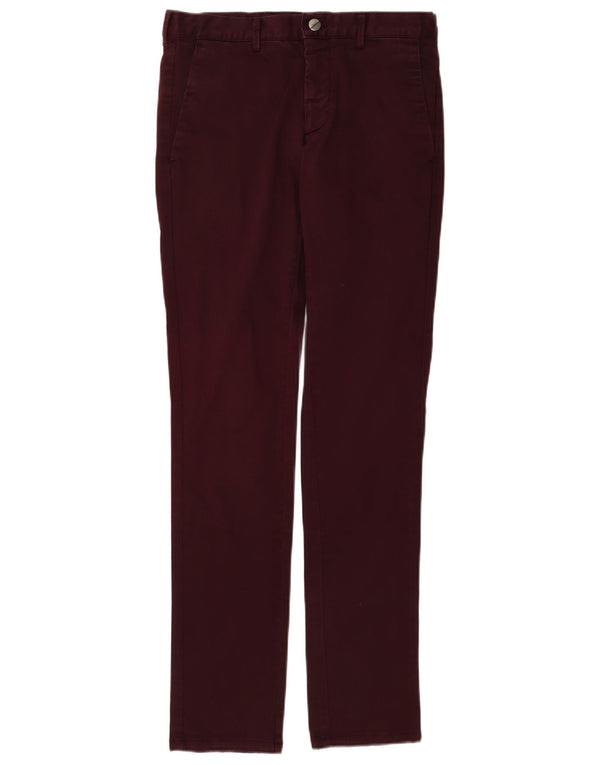 Pantaloni chino skinny da uomo Zara EU 36 XS W29 L32 Borgogna