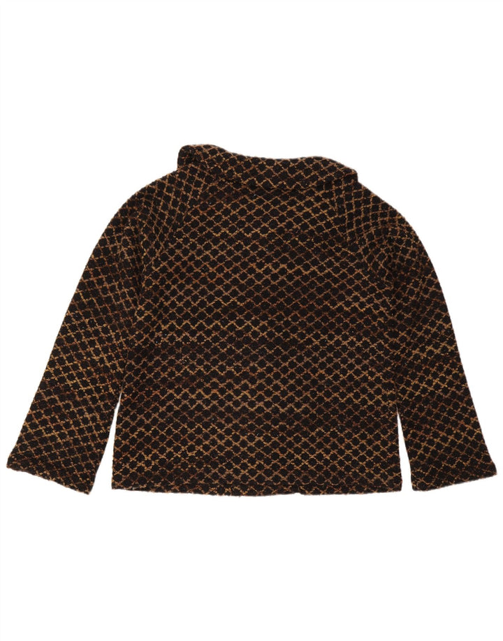 Casamia Womens Overcoat UK 14 Medium Brown Geometric Acrylic