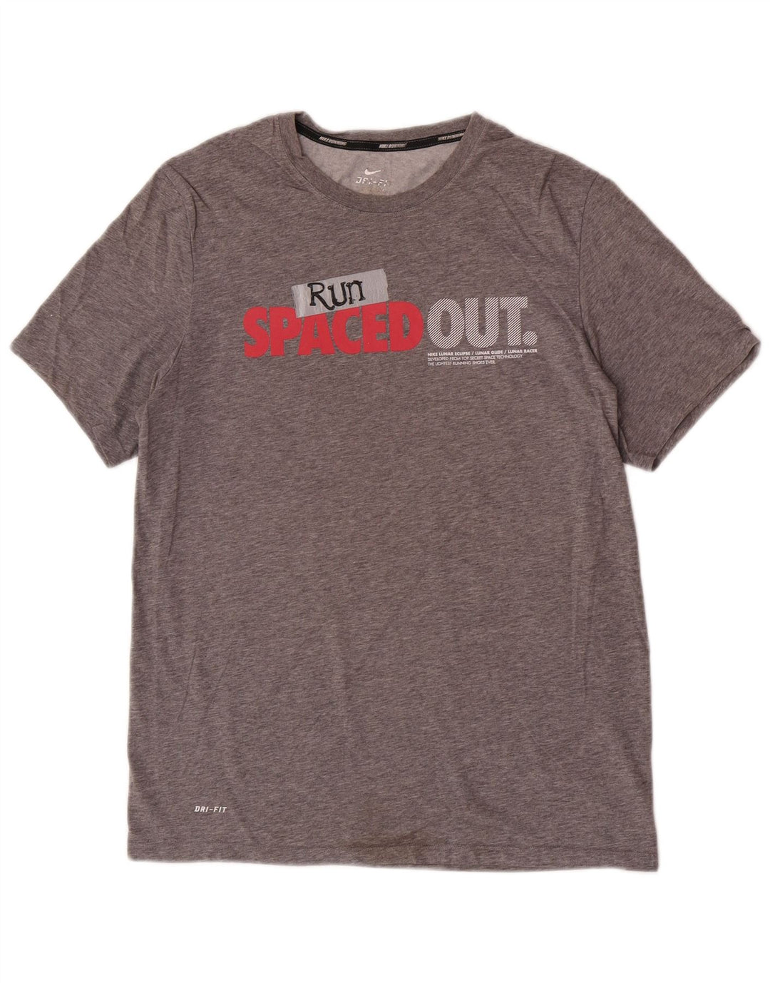 T-shirt grafica Nike Dri Fit da uomo in cotone grigio medio
