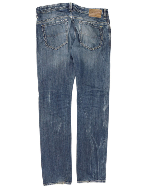 Diesel Uomo Thavar Jeans Skinny Slim Distressed W34 L34 Cotone Blu