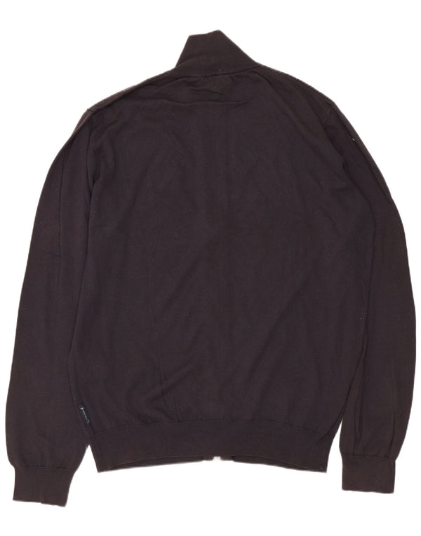 ARMANI JEANS Maglione cardigan da uomo in cotone blu navy medio