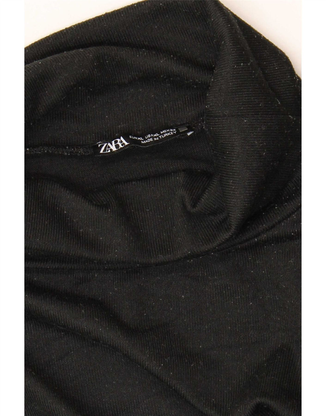 Top Zara da donna a collo alto a maniche lunghe UK 18 XL Nero