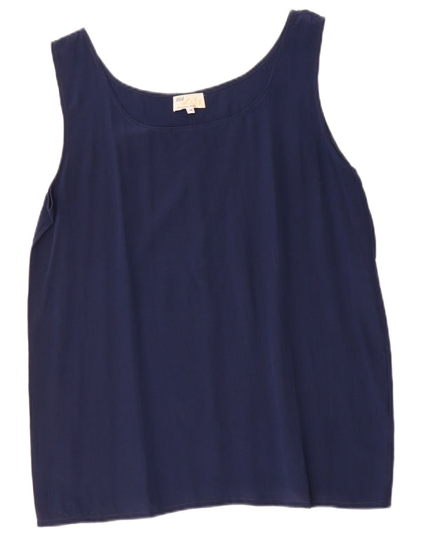 Canotta vintage da donna UK 14 medio blu navy