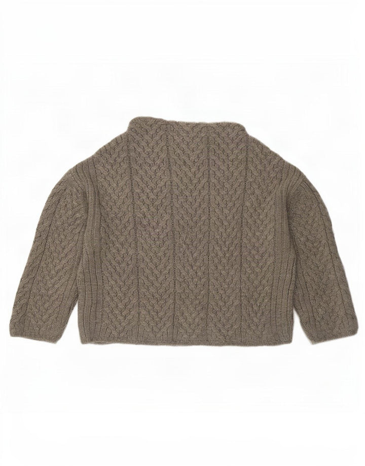 Maglione a collo alto corto corto da donna Zara UK 10 piccolo grigio