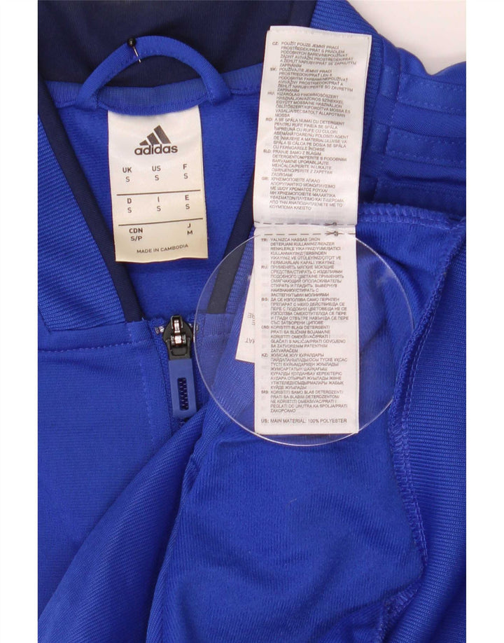Giacca da ginnastica da uomo Adidas piccola in poliestere blu