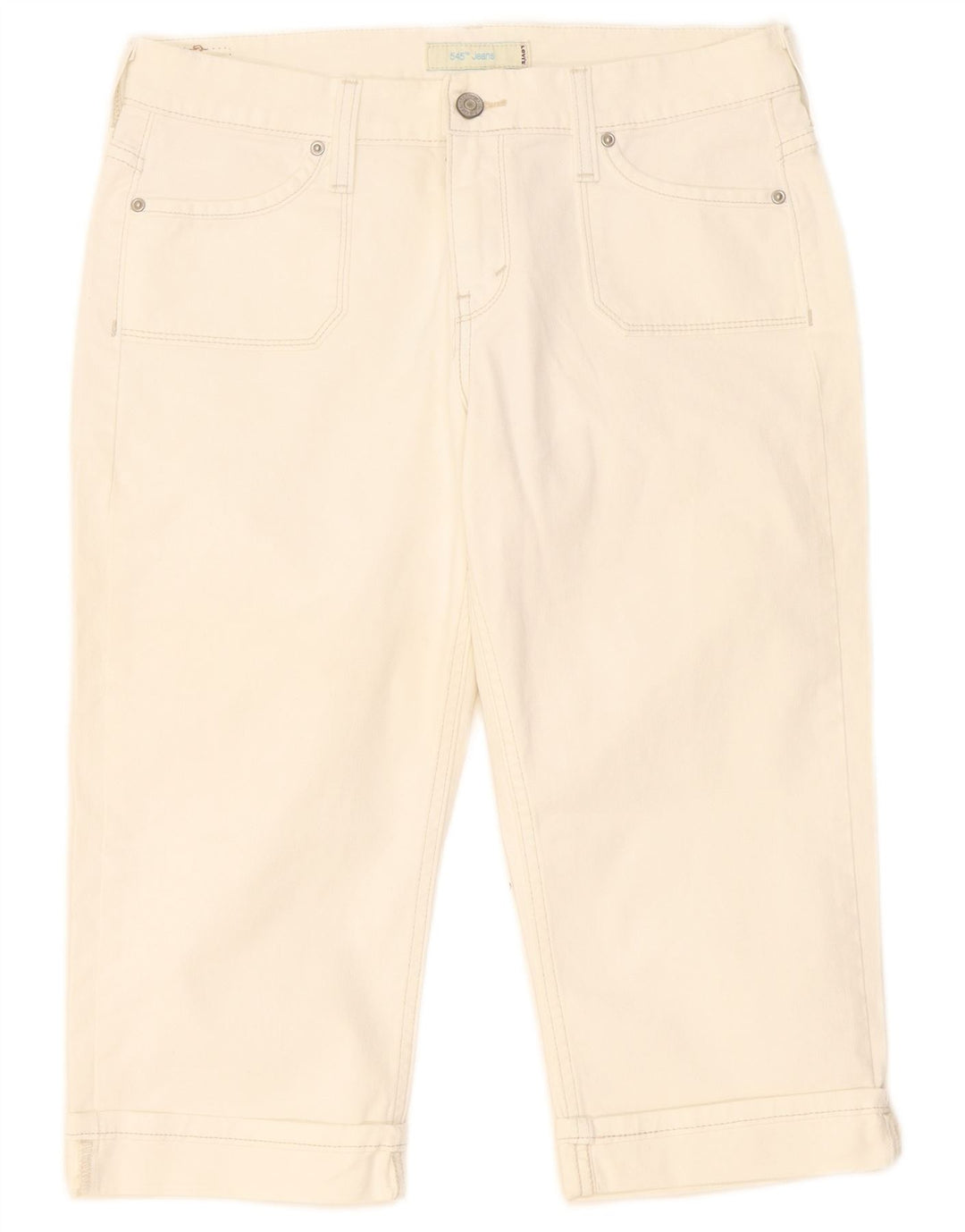 Bermuda in denim da donna Levi's US 8 Medium W32 Cotone bianco