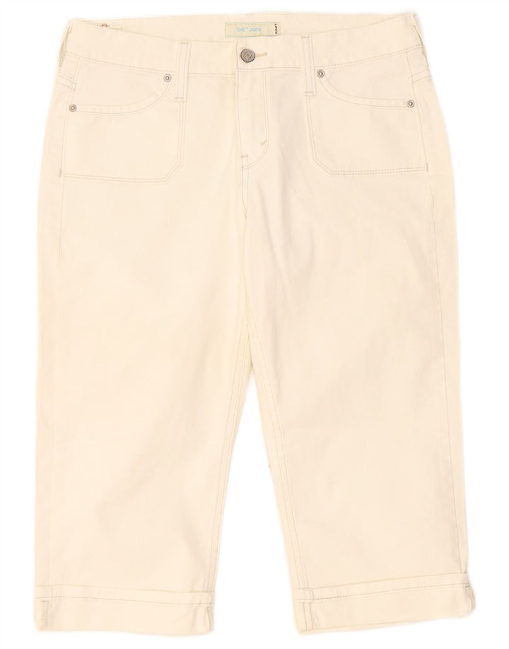 Bermuda in denim da donna Levi's US 8 Medium W32 Cotone bianco