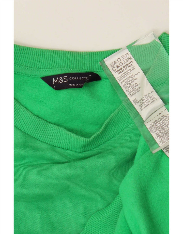 Felpa oversize da donna Marks & Spencer UK 10 piccola in cotone verde