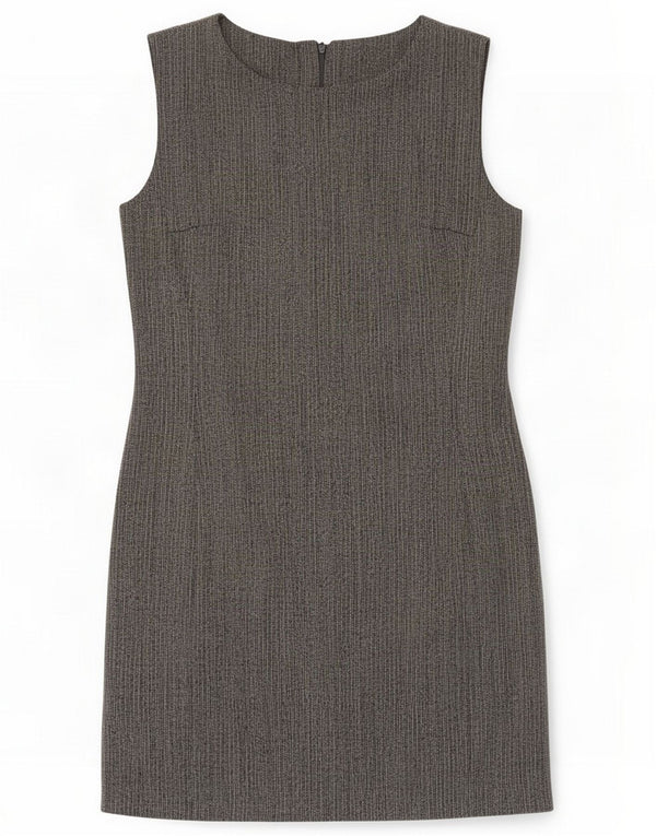 Vintage Womens Sleeveless Sheath Dress UK 12 Medium Grey