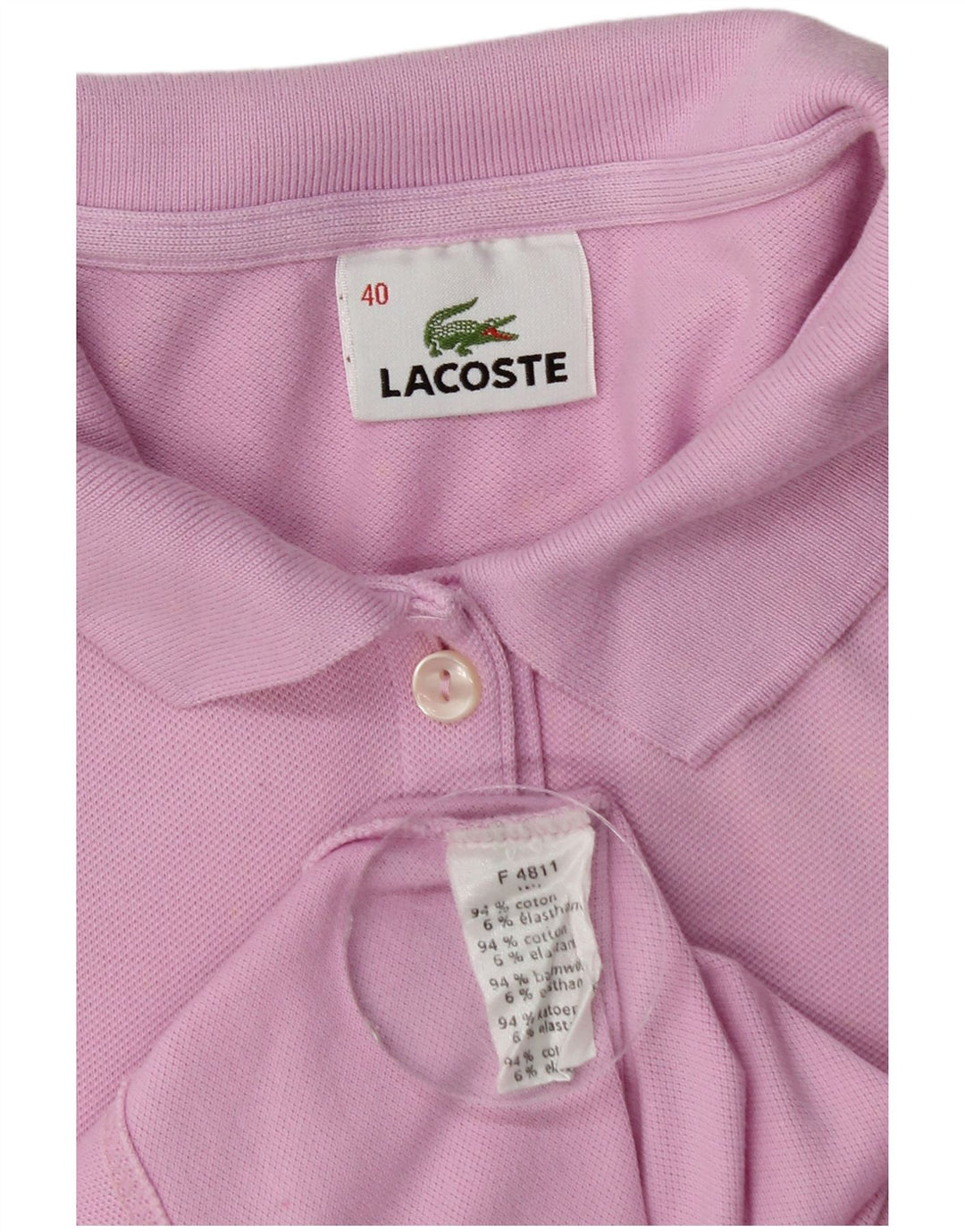 Polo da donna a maniche lunghe Lacoste taglia 40 cotone rosa medio