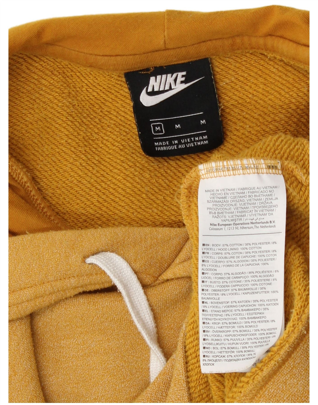Felpa con cappuccio grafica Nike da uomo in cotone giallo medio