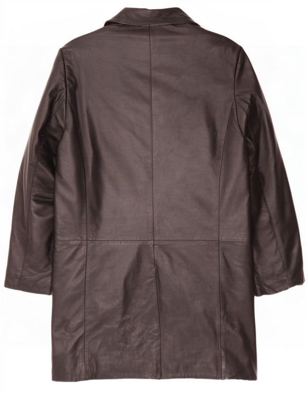Cappotto in pelle vintage da uomo UK 38 medio nero