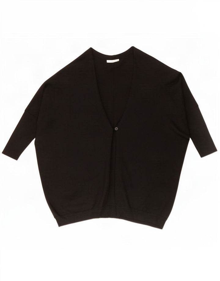 Maglione cardigan oversize da donna Zara UK 14 viscosa nera media