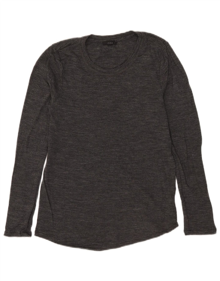 Maglione maglione girocollo da donna Cos UK 14 grande lana grigia