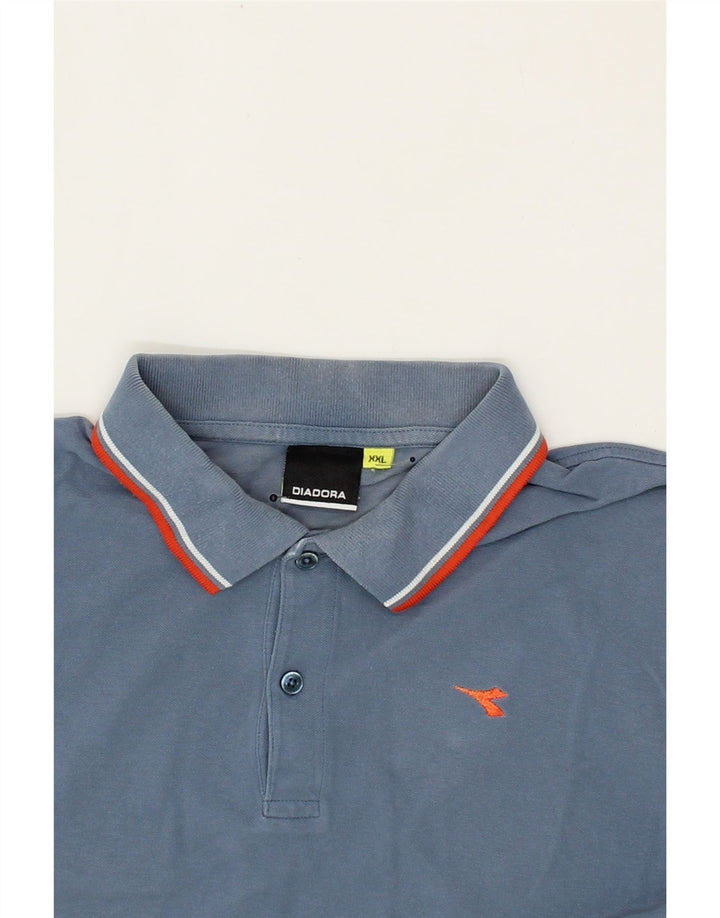 DIADORA Mens Polo Shirt 2XL Blue Cotton Vintage Diadora and Second-Hand Diadora from Messina Hembry 