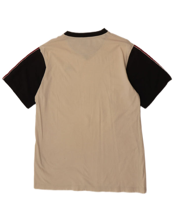 T-shirt da uomo Kappa Top Small in cotone color block beige