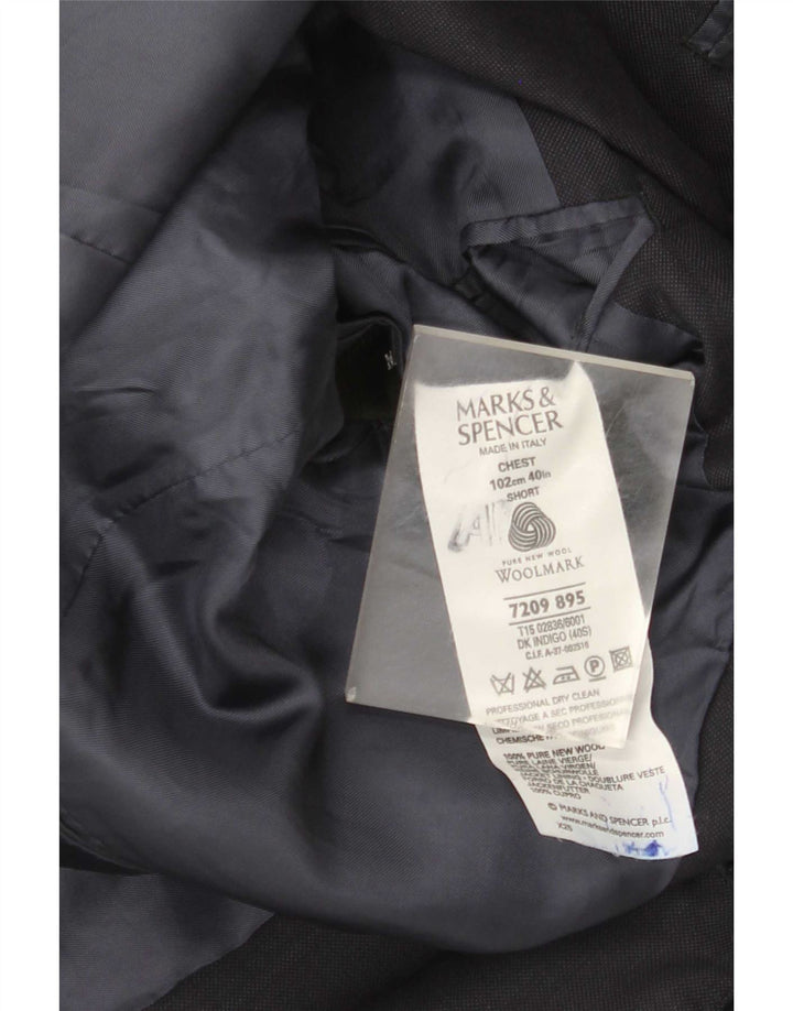 Giacca blazer a 2 bottoni da uomo Marks & Spencer UK 40 medio blu navy