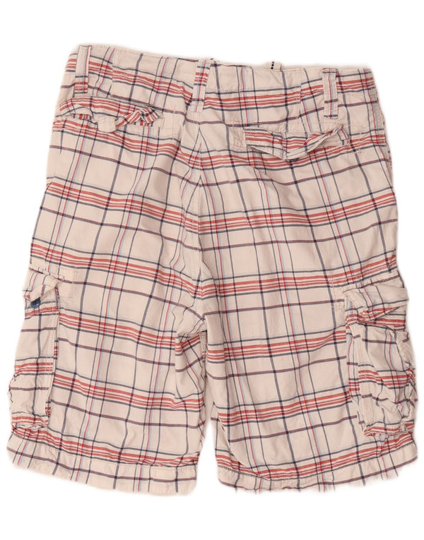 Pantaloncini cargo da uomo Nautica W34 cotone a quadri bianchi grandi