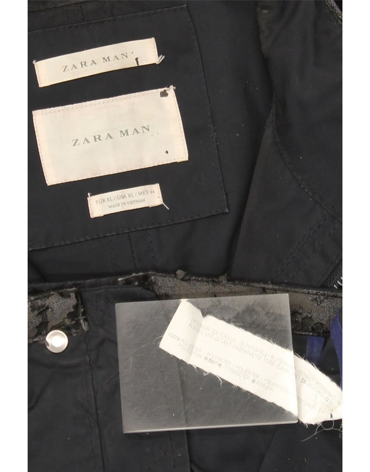 Giacca utility da uomo Zara UK 42 XL poliestere blu navy